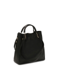 Borsa a tracolla nera e impugnature in metallo ALEXANDRIA