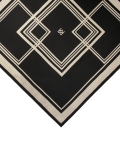 Sciarpa di seta nera con motivo beige FAYE