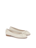 Ballerine in pelle bianca con suola marrone EILEEN