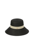 Cappello nero con tesa beige MAKANA