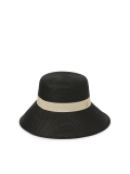 Cappello nero con tesa beige MAKANA