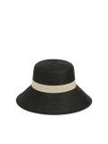 Cappello nero con tesa beige MAKANA
