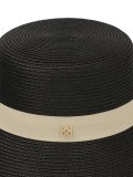 Cappello nero con tesa beige MAKANA