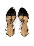 Sandali con tacco in vernice nera MEGAN