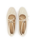 Ballerine crema con lacci KS SOLEIL