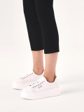 Sneakers in pelle bianca con suola spessa NERIS