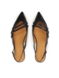 Décolletés flat slingback in pelle nera AMY