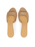 Mules con tacco a spillo basso di colore marrone chiaro  LUCIA