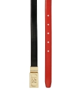 Cintura bifacciale rossa e nera con fibbia girevole ROYALTY