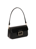 Borsa baguette nera con due cinghie CAMILLE