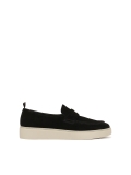 Sneakers slip-on nere con logo argentato  KS ETIENNE