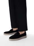Sneakers slip-on nere con logo argentato  KS ETIENNE