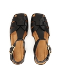 Sandali in pelle nera con parte anteriore incorporata MANORI