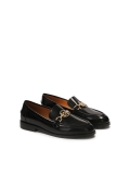 Mocassini slip-on neri con decorazioni in metallo NERITA