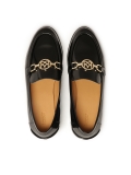 Mocassini slip-on neri con decorazioni in metallo NERITA