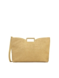 Borsa in rafia beige con manici costruiti AUDREY