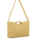 Borsa in rafia beige con manici costruiti AUDREY