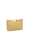 Borsa in rafia beige con manici costruiti AUDREY
