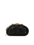 Borsa in pelle nera con struttura in metallo CATH
