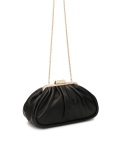 Borsa in pelle nera con struttura in metallo CATH