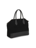 Borsa in pelle scamosciata nera con manici e tracolla AVIELLE