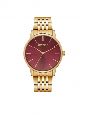 Orologio d'oro con quadrante marrone