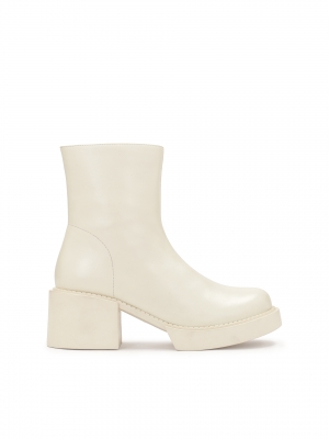 Stivaletto bianco sporco da donna