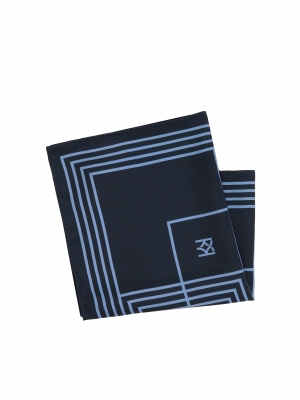 Quadro da taschino blu navy con motivi geometrici