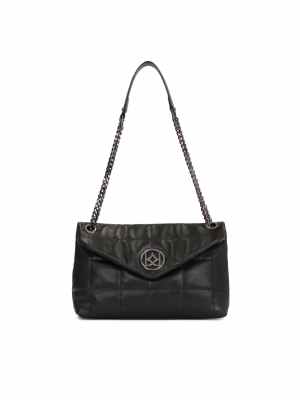 Borsa in pelle trapuntata con patta