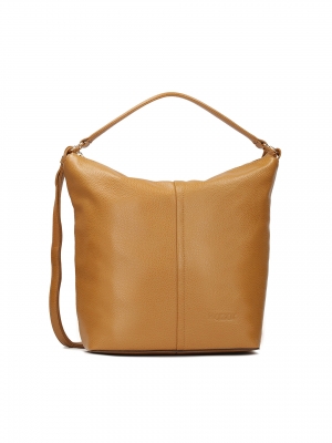 Borsa in pelle urbana marrone chiaro