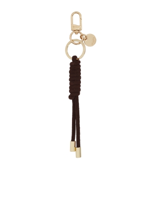 Portachiavi marrone con nodo decorativo 