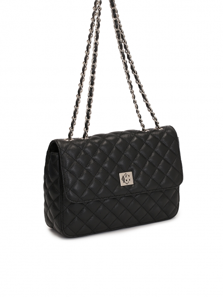 Borsa trapuntata con catena intrecciata a una tracolla in pelle VIDIA