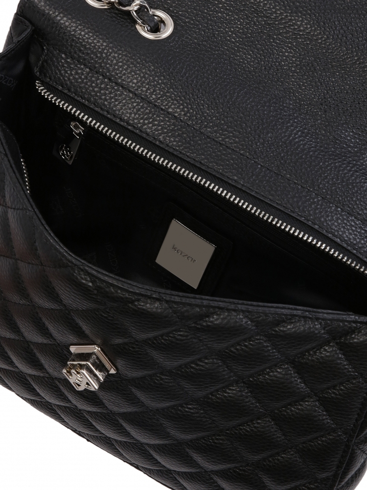 Borsa trapuntata con catena intrecciata a una tracolla in pelle VIDIA