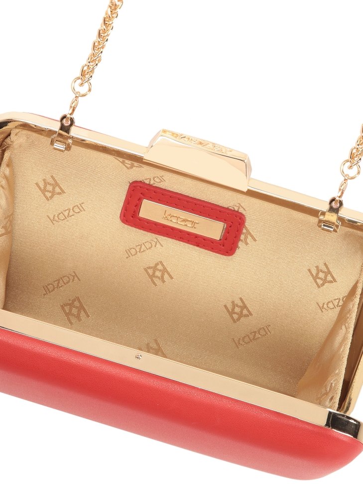 Borsa a scatola in pelle morbida rossa  LOUISE