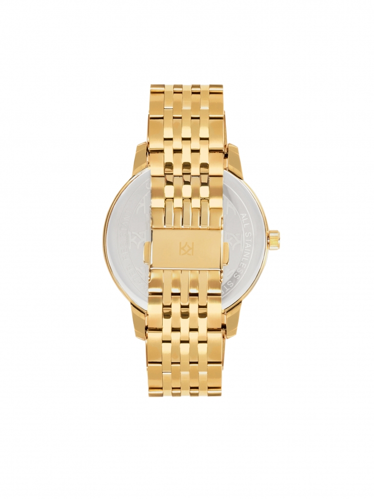 Orologio d'oro con quadrante marrone 