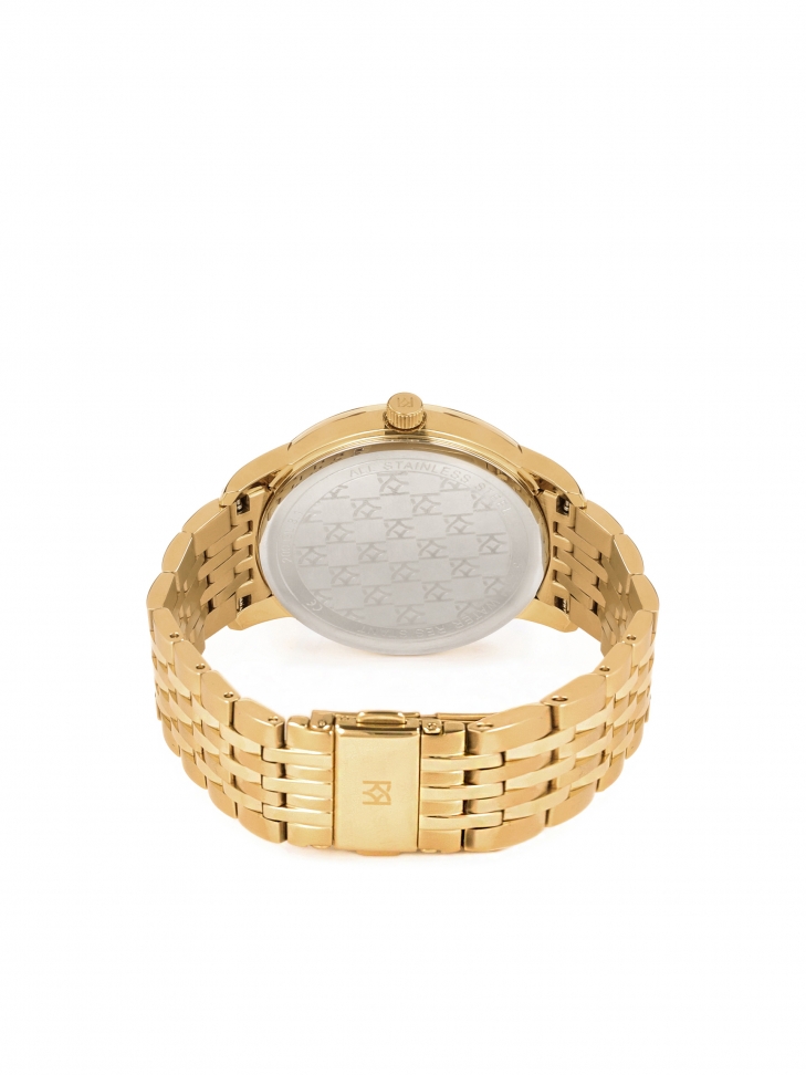 Orologio d'oro con quadrante marrone 