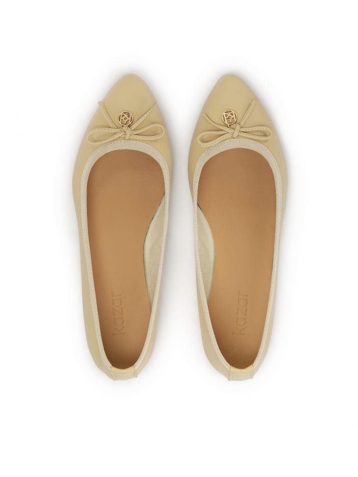 Ballerine classiche in pelle color crema DENISE