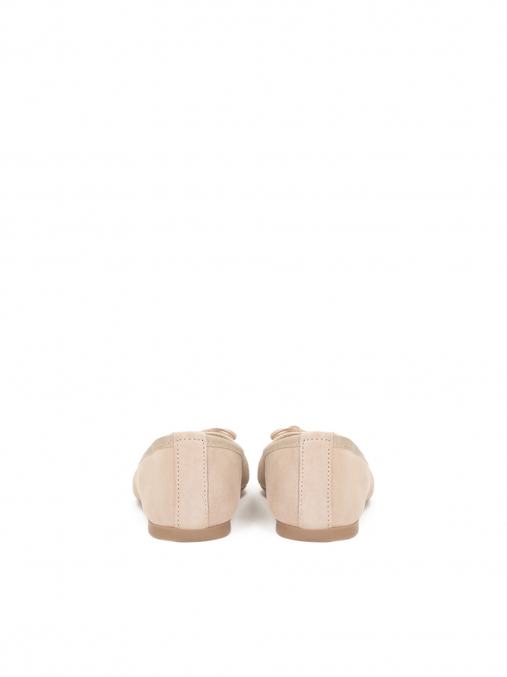 Ballerine in pelle scamosciata con punta leggermente affusolata DENISE