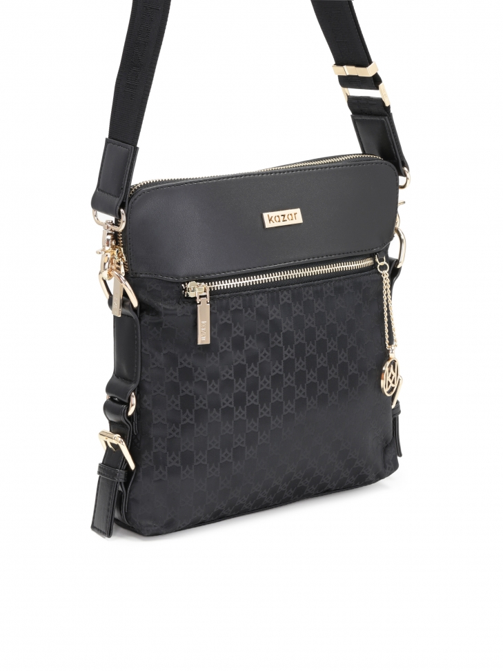 Borsa messenger nera da donna LORA