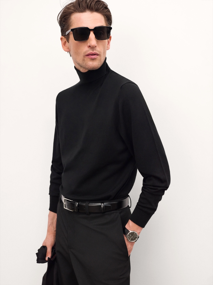 Cintura nera maschile GAUDENTI