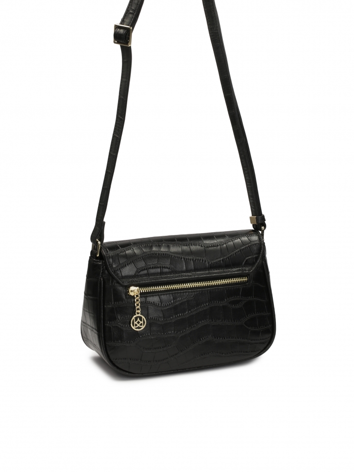 Borsa a mano con cintura nera e tasca con patta BALBINA