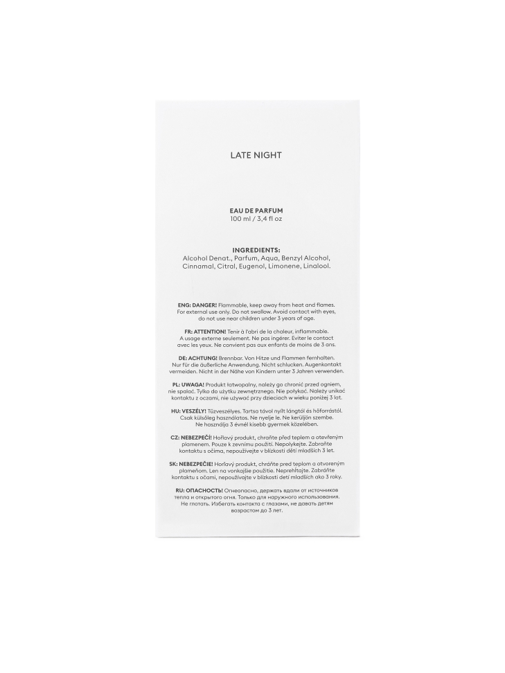 Eau de Parfum da uomo 100 ml LATE NIGHT