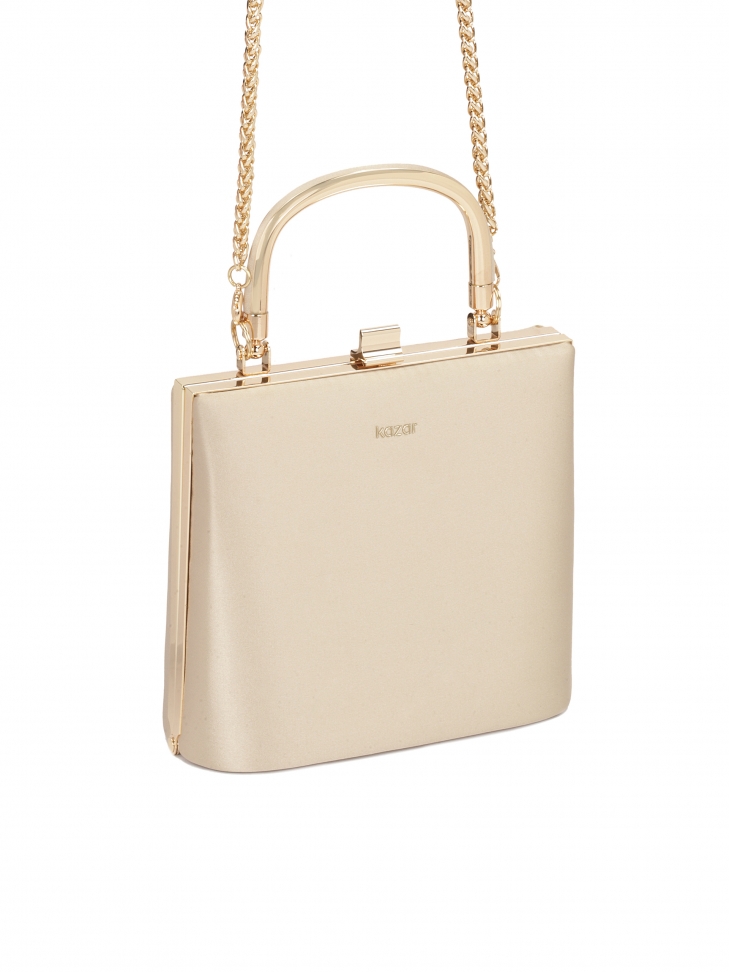 Squisita borsa beige con ghiere dorate BELLATRIX