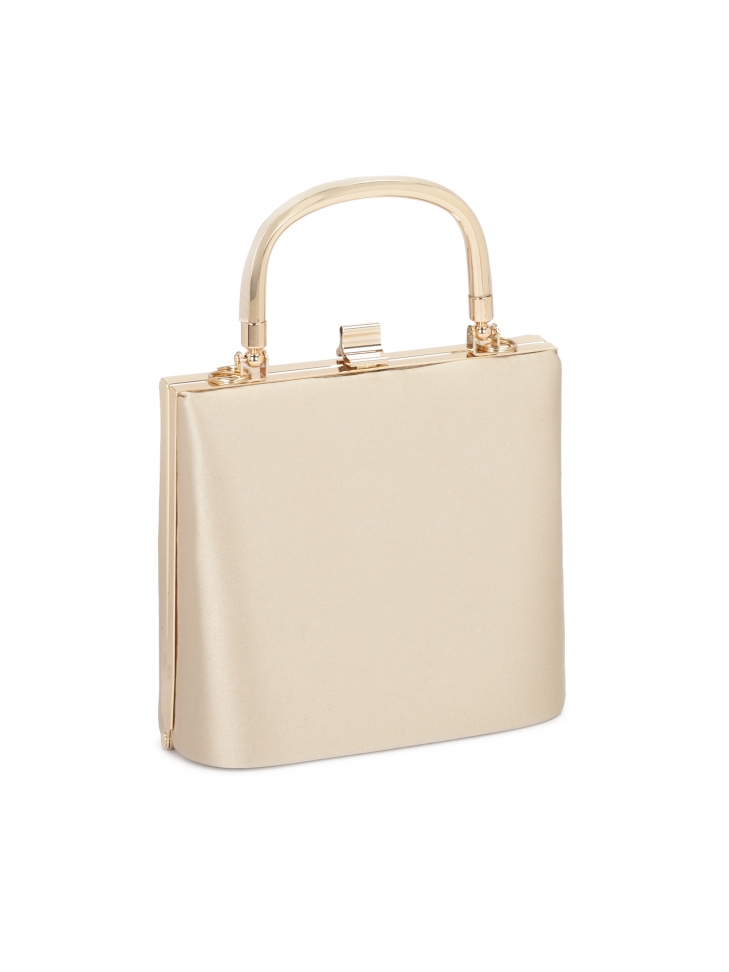 Squisita borsa beige con ghiere dorate BELLATRIX