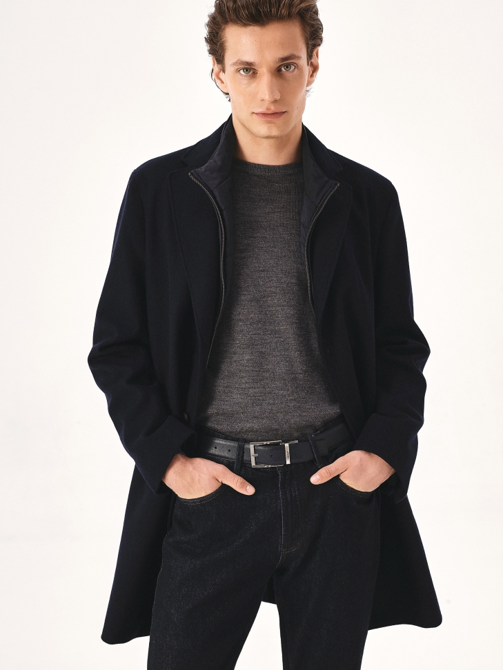 Cintura reversibile da uomo marrone e blu navy TIGAR