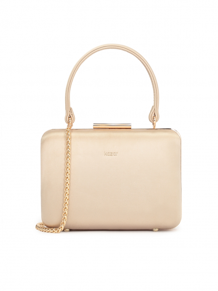 Borsa in pelle rigida con manico e catena ISET