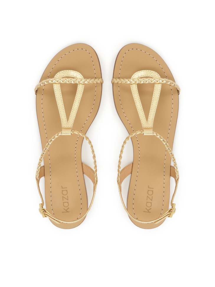 Sandali dorati con suola piatta CITRINE