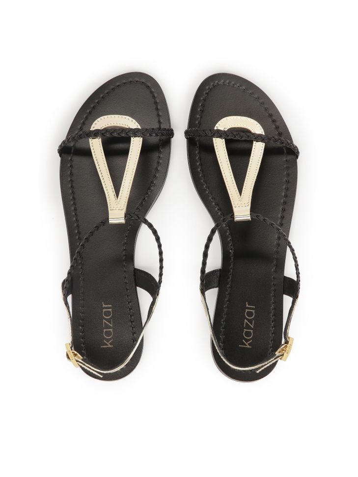 Sandali neri e oro da donna CITRINE