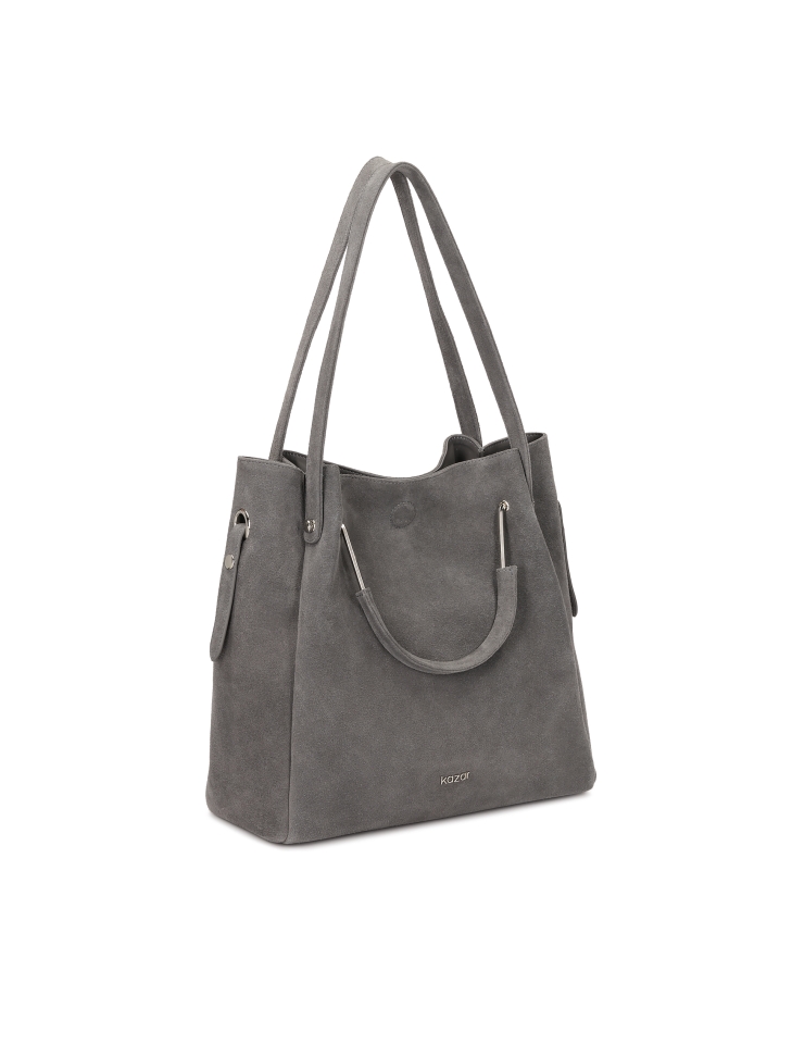 Borsa grigia con due tipi di manici ALEXANDRIA