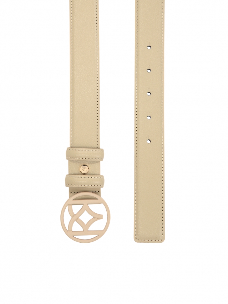 Cintura beige con grande fibbia monogramma di KAZAR  MANITA